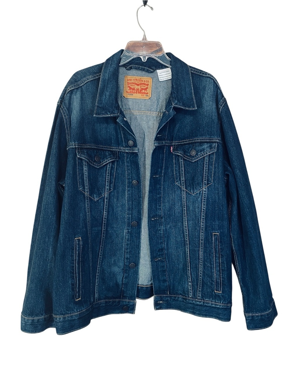 Levi’s Men’s Trucker Denim Jacket XXL Dark Wash 100% Cotton Button Front